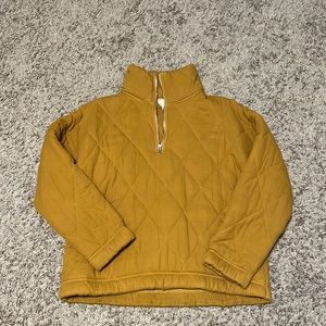 Entro Mustard Gold Quilted Quarter Zip Pullover